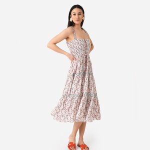 Poupette St. Barth Orange, Blue and Brown Midi Dress